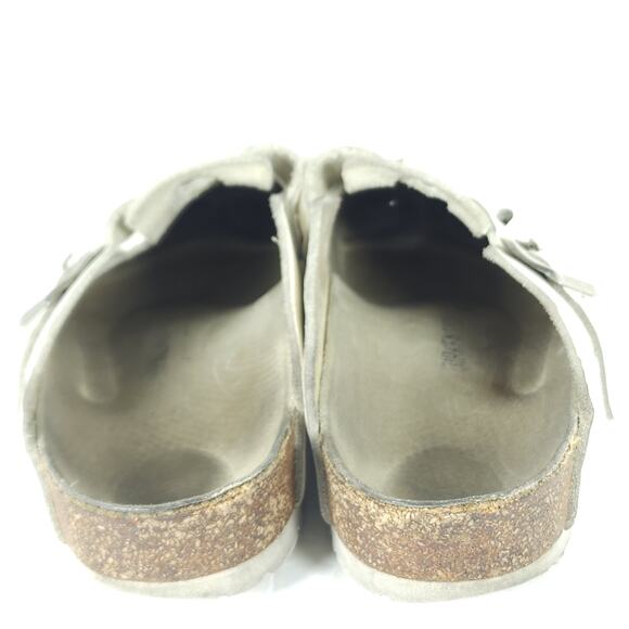 Birkenstock Men's Boston EU43 US10 White Leather Closed Toe Mules Clogs - Picture 10 of 16